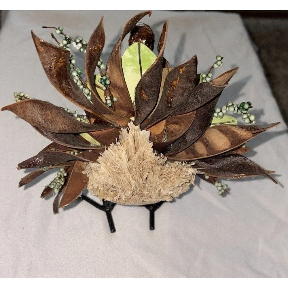 MacKenzie Childs Turkey Autumn Naturals Thanksgiving Courtly Check Ribbon 7.5